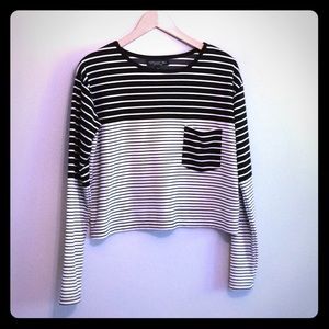 Long sleeve stripped top